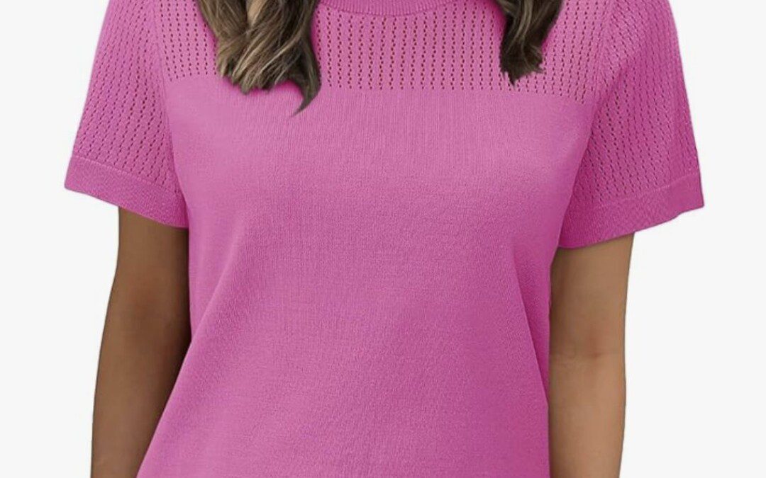 Short-Sleeved Knit Sweater – For just $8.99 {Sizes S-XXL}